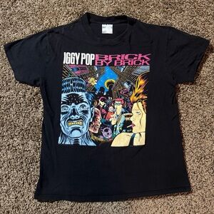 Vintage 1990 Iggy Pop brick by brick tour tshirt